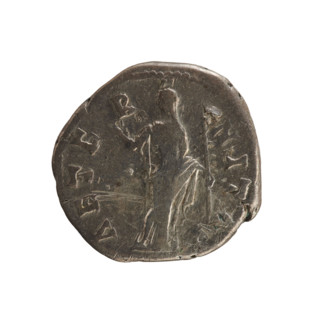 Denarius, after 141. Obverse: DIVA FAVSTINA — Bust of Faustina the Elder turned right, draped, hair