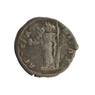 Denarius, Antoninus Pius (86–161; Roman emperor 138–161), Faustina the Elder (98–141; Roman empress