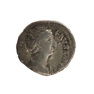 Denarius, after 141, Roman Empire (27 BC–476). Obverse: Bust of Faustina the Elder (98–141; Roman