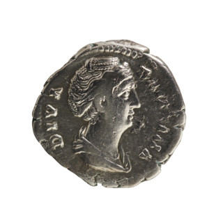 Denarius, Antoninus Pius (86–161; Roman emperor 138–161), Faustina the Elder (98–141; Roman empress