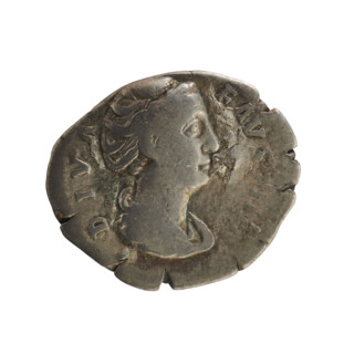 Denarius, after 141 (Rome, Roman Empire). Obverse: DIVA FAVST — bust of Faustina the Elder (98–141;