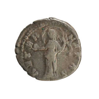 Denarius, after 141. Obverse: DIVA FAVSTINA — Bust of Faustina the Elder (98–141), Roman empress,