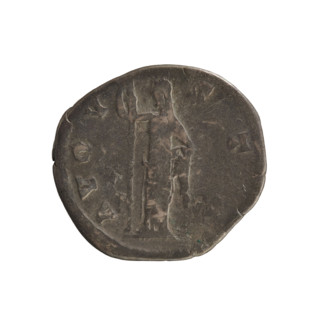 Denarius, after 141 CE. Obverse legend DIVA FAVSTINA (second part poorly legible). Bust of Faustina