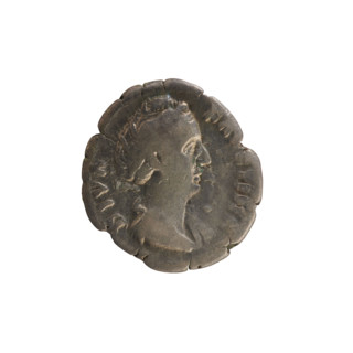 Denarius, after 141. Obverse: DIVA FAVSTINA — bust of Faustina the Elder (98–141; Roman empress