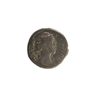 Denarius, after 141 CE. Obverse: DIVA FAVSTINA — bust of Faustina the Elder turned to the right,
