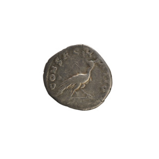 Denarius, after 141, Roman Empire (27 BC–476), Rome. Obverse: DIVA FAV STINA — bust of Faustina the