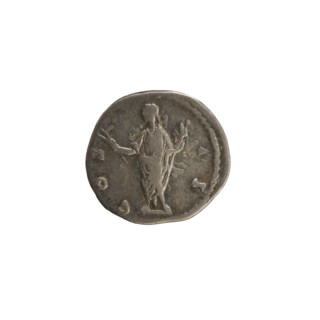 Denarius, Antoninus Pius (86–161; Roman Emperor 138–161). Obverse: head of Marcus Aurelius (heir to