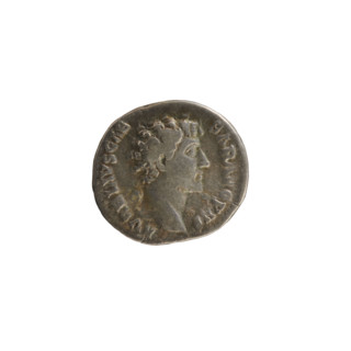 Denarius, Antoninus Pius (86–161; Roman Emperor 138–161). Obverse: Head of M. Aurelius to right;