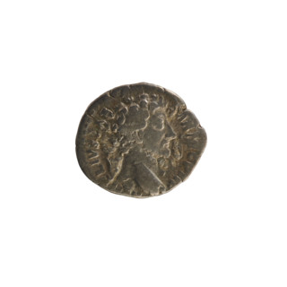 Denarius, Antoninus Pius (86–161; Roman emperor 138–161). Obverse: Head of Marcus Aurelius (heir to
