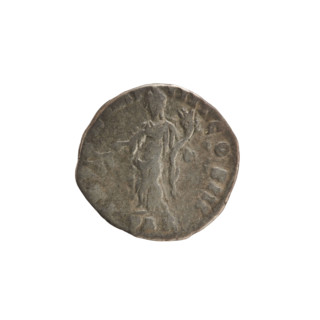 Denarius of Marcus Aurelius (121–180; Roman emperor 161–180). Obverse: Head of Marcus Aurelius with