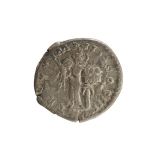 denarius, Marcus Aurelius (121–180; Roman emperor 161–180), imperial bust, treasure (numism),
