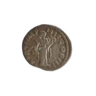 Denarius of Marcus Aurelius (121–180; Roman emperor 161–180). Obverse: head of Marcus Aurelius with
