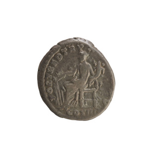 denarius, Marcus Aurelius (121–180; Roman emperor 161–180); obverse: head of Marcus Aurelius with