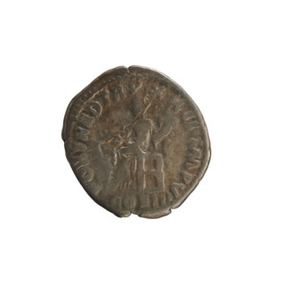 Denarius, Marcus Aurelius (121–180; Roman emperor 161–180). Obverse: head of Marcus Aurelius with a