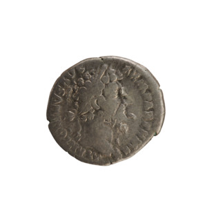 denarius, Marcus Aurelius (121–180; Roman emperor 161–180); obverse: head of Marcus Aurelius with