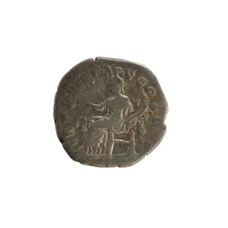Denarius of Marcus Aurelius (121–180; Roman emperor 161–180). Obverse: head of Marcus Aurelius with