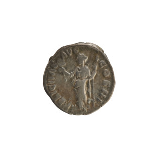Denarius, Marcus Aurelius (121–180; Roman Emperor 161–180). Obverse: Head of Marcus Aurelius with a