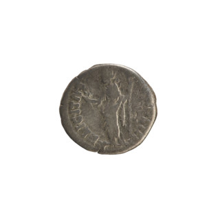 Denarius, Marcus Aurelius (121–180; Roman emperor 161–180). Obverse: Head of Marcus Aurelius with a