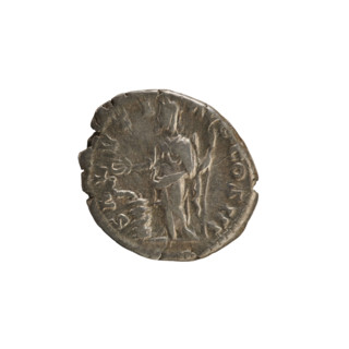 Denarius, Marcus Aurelius (121–180; Roman emperor 161–180). Obverse: Head of Marcus Aurelius with a