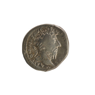 Denarius of Marcus Aurelius (121–180; Roman emperor 161–180), 169–170 CE. Obverse: laureate head of