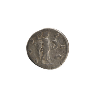 Denarius, Marcus Aurelius (121–180; Roman emperor 161–180). Obverse: Head of Marcus Aurelius with a