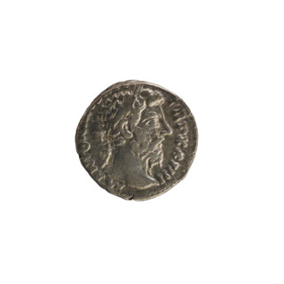 Denarius of Marcus Aurelius (121–180; Roman emperor 161–180), 169–170 CE. Obverse: Head of Marcus