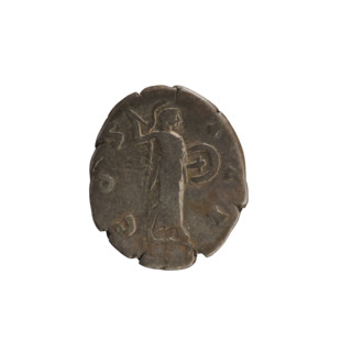 Denarius, Marcus Aurelius (121–180; Roman emperor 161–180). Obverse: Head of Marcus Aurelius with a