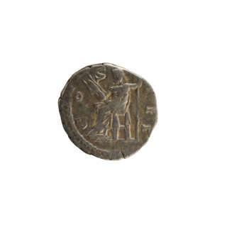 Denarius, Marcus Aurelius (121–180; Roman emperor 161–180). Obverse: head of Marcus Aurelius with a