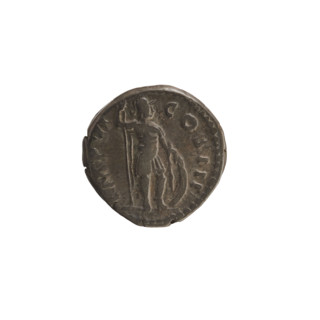 Denarius, Marcus Aurelius (121–180; Roman emperor 161–180). Obverse: Head of Marcus Aurelius with a