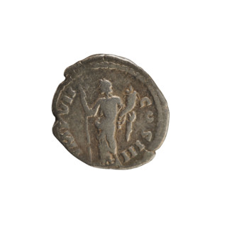 Denarius, Marcus Aurelius (121–180; Roman emperor 161–180). Obverse: head of Marcus Aurelius with a