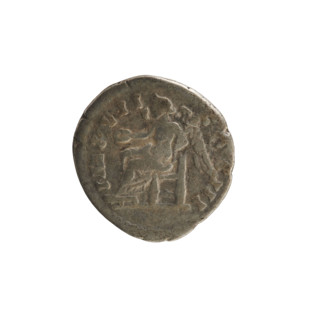 Denarius, Marcus Aurelius (121–180; Roman Emperor 161–180). Obverse: Head of Marcus Aurelius with a