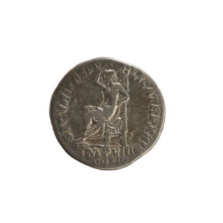 denarius, Marcus Aurelius (121–180; Roman emperor 161–180); obverse: head of Marcus Aurelius with a