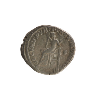 Denarius of Marcus Aurelius (121–180), 175–176 CE. Obverse: Head of Marcus Aurelius wearing a