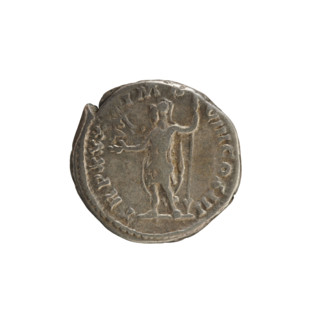 Denarius, Marcus Aurelius (121–180; Roman emperor 161–180). Obverse: Bust of Marcus Aurelius
