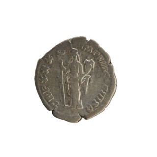 Denarius of Marcus Aurelius (121–180; Roman emperor 161–180), 175–176 CE. Obverse: head of Marcus