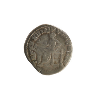 Denarius, Marcus Aurelius (121–180; Roman emperor 161–180). Obverse: Head of Marcus Aurelius with a