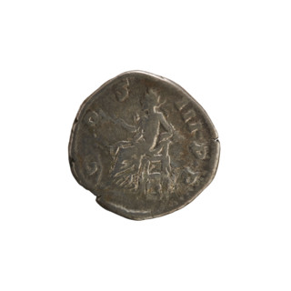 Denarius of Marcus Aurelius (121–180; Roman emperor 161–180). Obverse: Head of Marcus Aurelius in a