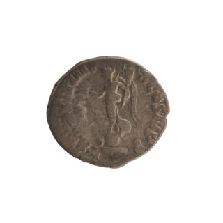 Denarius of Marcus Aurelius (121–180; Roman emperor 161–180). Obverse: Bust of Marcus Aurelius with
