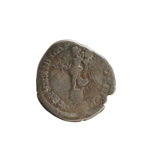 Denarius of Marcus Aurelius (121–180; Roman emperor 161–180). Obverse: Head of Marcus Aurelius with