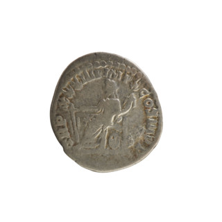 Denarius of Marcus Aurelius (121–180; Roman emperor 161–180). Obverse: Bust of Marcus Aurelius with
