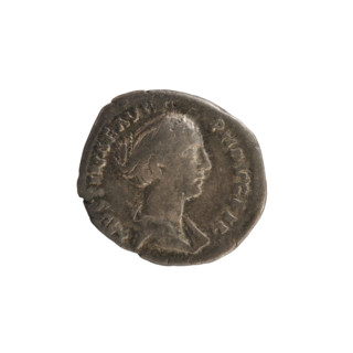 Denarius, Antoninus Pius (86–161; Roman emperor 138–161) and Faustina the Younger (ca. 130–176;