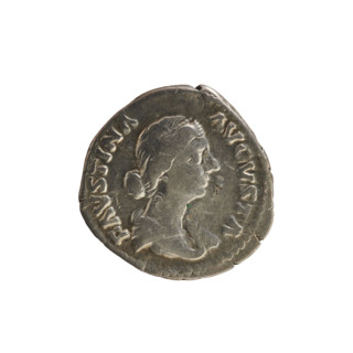 Denarius, Marcus Aurelius (121–180; Roman emperor 161–180) and Faustina the Younger (ca. 130–176;