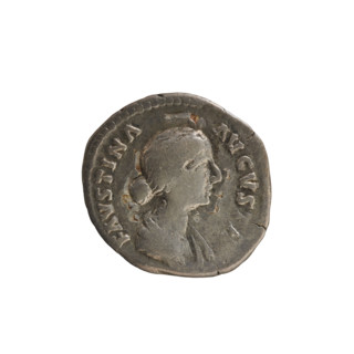 Denarius, Marcus Aurelius (121–180; Roman emperor 161–180) and Faustina the Younger (ca. 130–176;