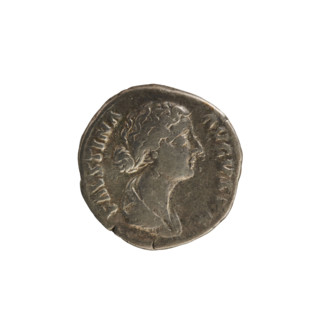 Denarius, Marcus Aurelius (121–180; Roman emperor 161–180) and Faustina the Younger (ca. 130–176;