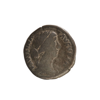 Denarius, Marcus Aurelius (121–180; Roman emperor 161–180) and Faustina the Younger (c.130–176;