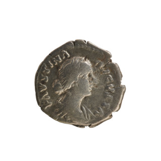 Denarius, Marcus Aurelius (121–180), Faustina the Younger (ca. 130–176), imperial bust of Faustina