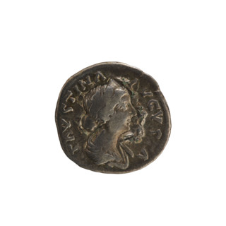 Denarius, Marcus Aurelius (121–180; Roman emperor 161–180) and Faustina the Younger (ca. 130–176;