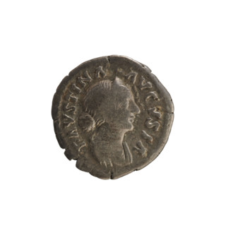 Denarius, Marcus Aurelius (121–180; Roman emperor 161–180) and Faustina the Younger (ca. 130–176;