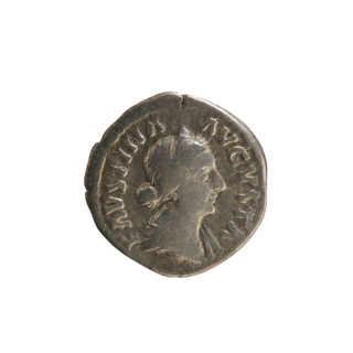 Denarius, Roman Empire (27 BC–476), 161–176 CE. Obverse: FAVSTINA AVGVSTA — draped bust of Faustina