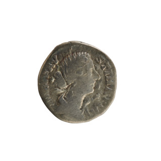 Denarius, Marcus Aurelius (121–180; Roman emperor 161–180) and Faustina the Younger (c.130–176;